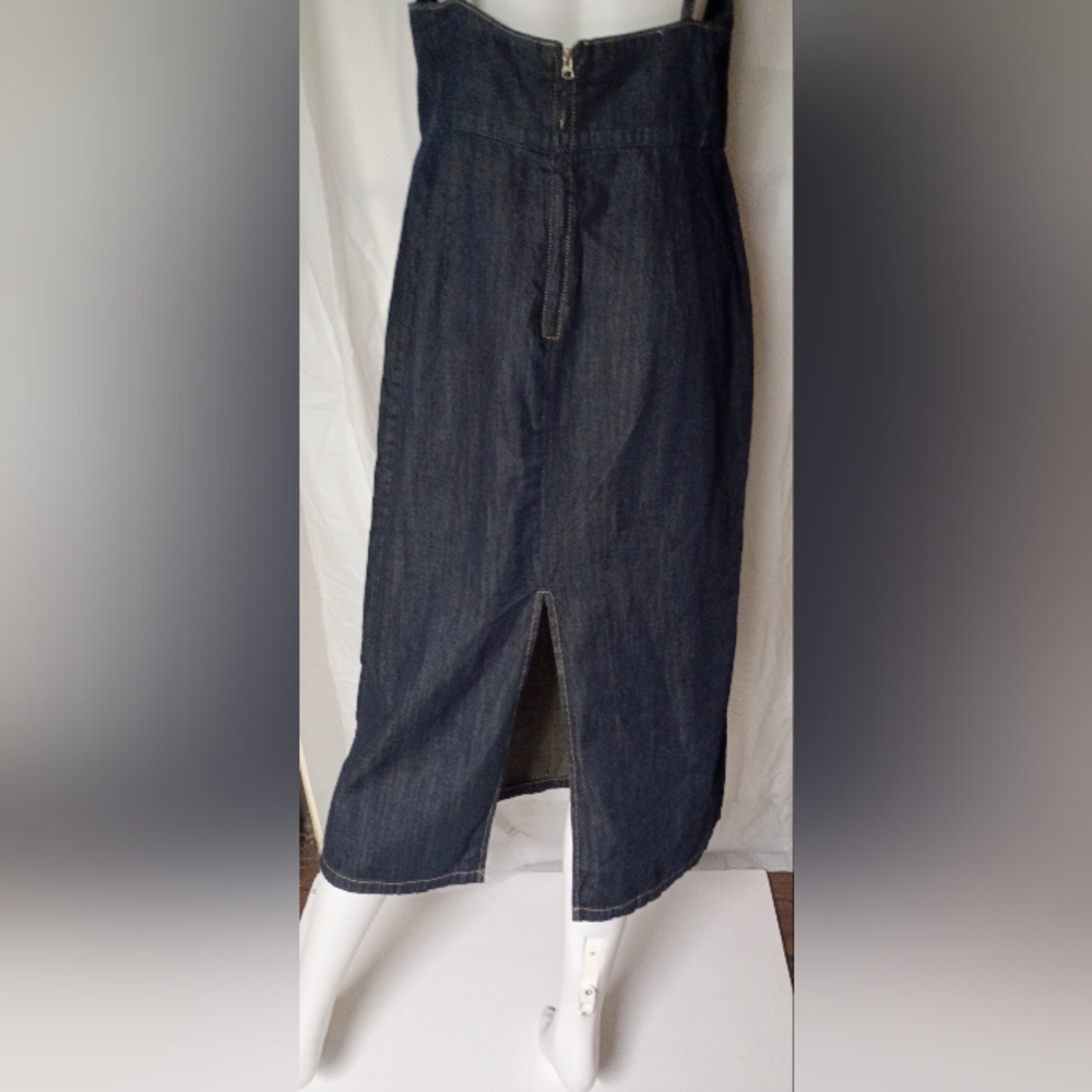 Zara Dark Blue Denim Dress - Picture 8 of 8
